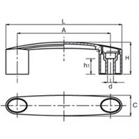 <!-Top Mount Plastic European Style Pull Handles - 2->
