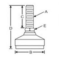 <!-Heavy Duty Anti-Vibration Control Mounts Line Drawing->