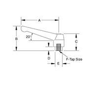<!-Classic Style Metric Zinc Adjustable Handles with Stainless Steel Tapped Insert Line Drawing->