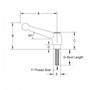 <!-Ball Style Imperial Adjustable Handles with Stainless Steel Stud Insert Line Drawing->