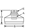 <!-Anti-Vibration Tapped Control Mounts Line Drawing->