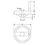 <!-Euro Style Nylon Handwheels with Folding Handle Line Drawing->