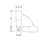 <!-Phenolic Stainless Steel Revolving Safety Handles with Stainless Steel Spindle Line Drawing->