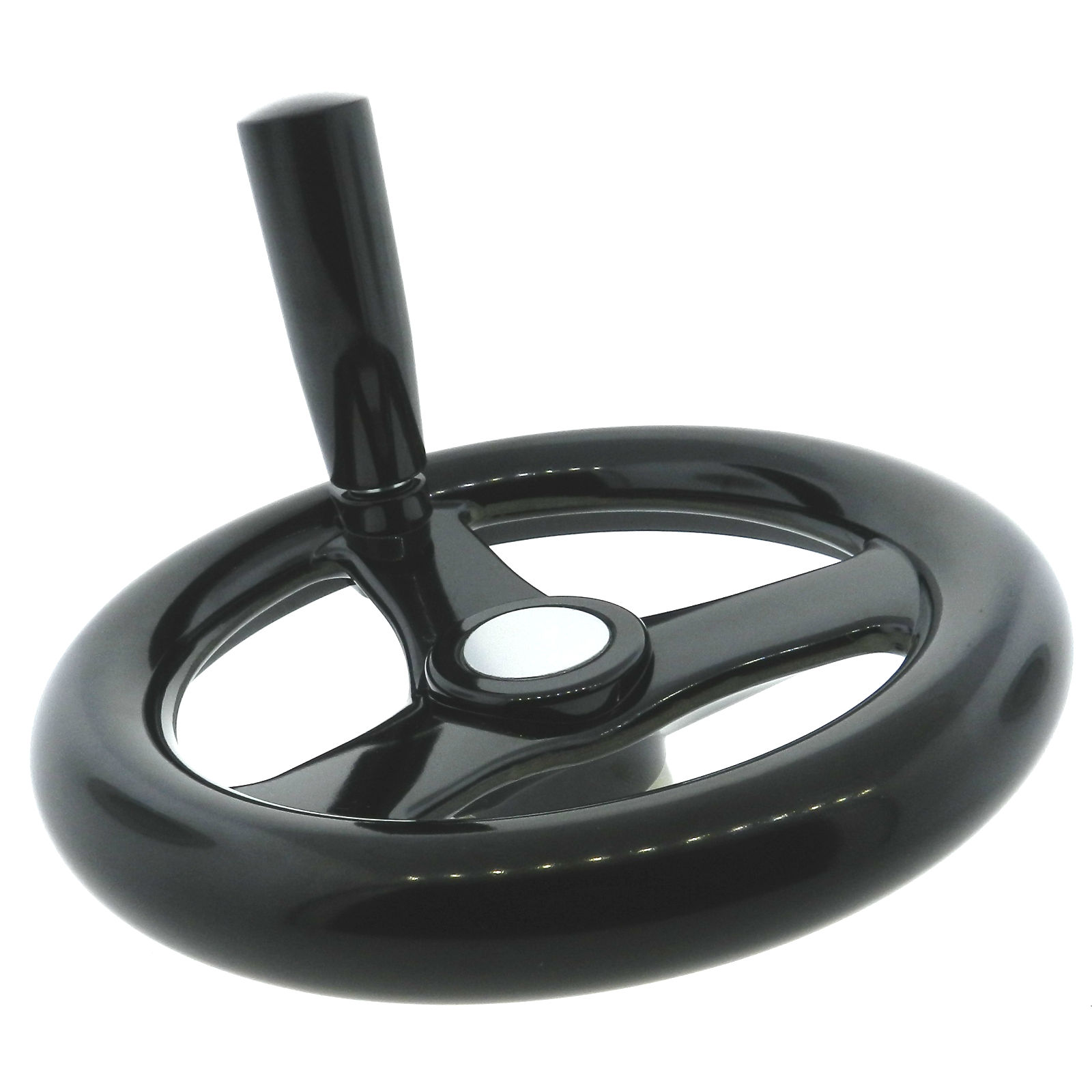 Houseuse Black 12mm x 100mm 3 Spoke Revolving Handle Hand Wheel